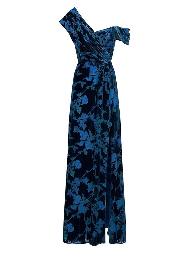 Womens Priscilla Floral Burnout Velvet Gown Product Image