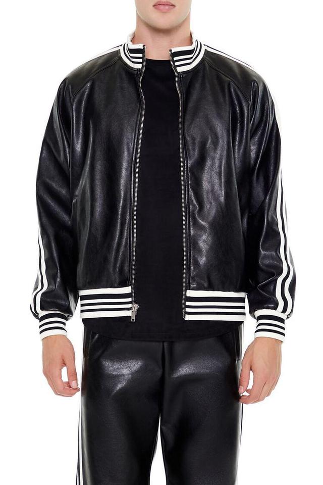 Varsity-Striped Bomber Jacket | Forever 21 Product Image