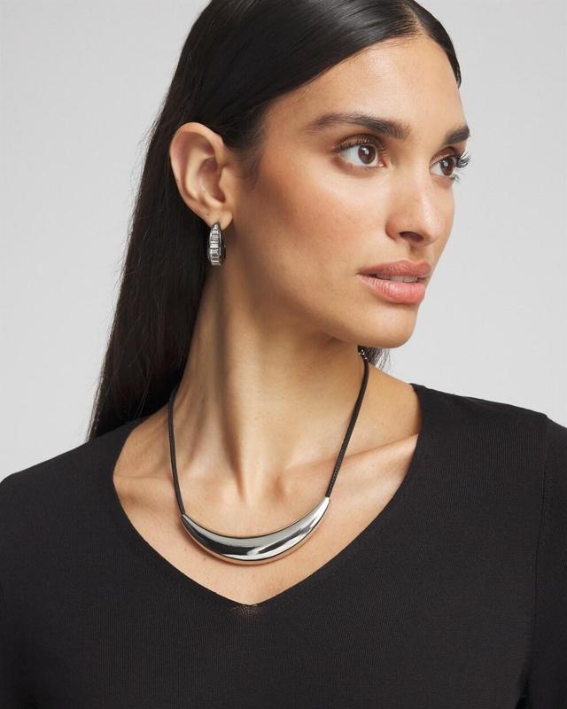 Silver Tone Bib Necklace Product Image