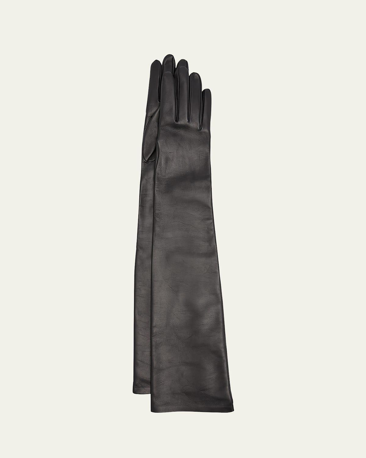 The Row - Women's Simon Leather Gloves - Black - M - Moda Operandi Product Image