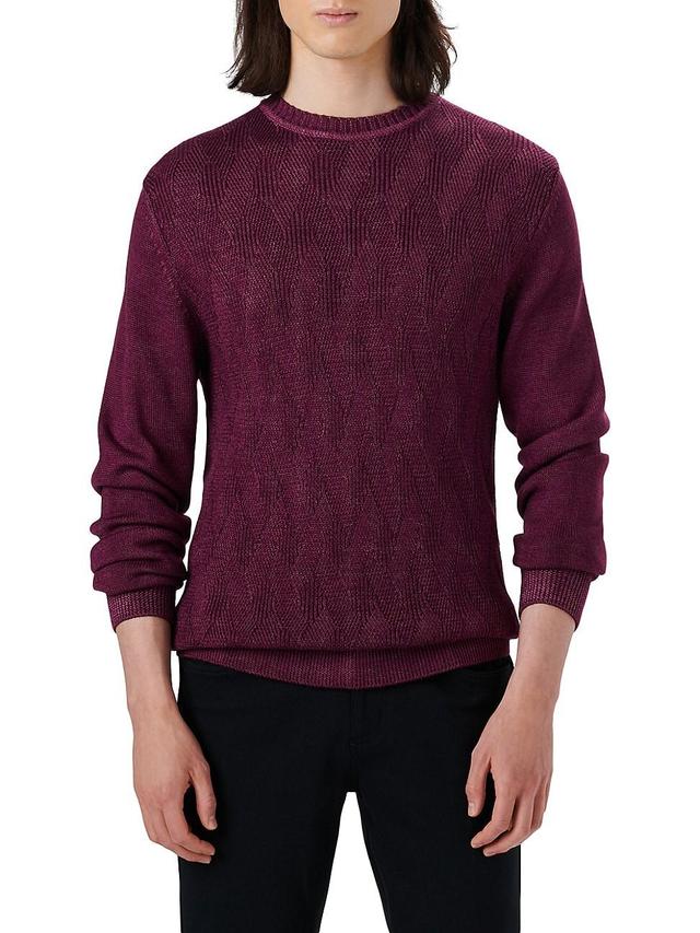 Mens Diamond Cable Crewneck Sweater Product Image