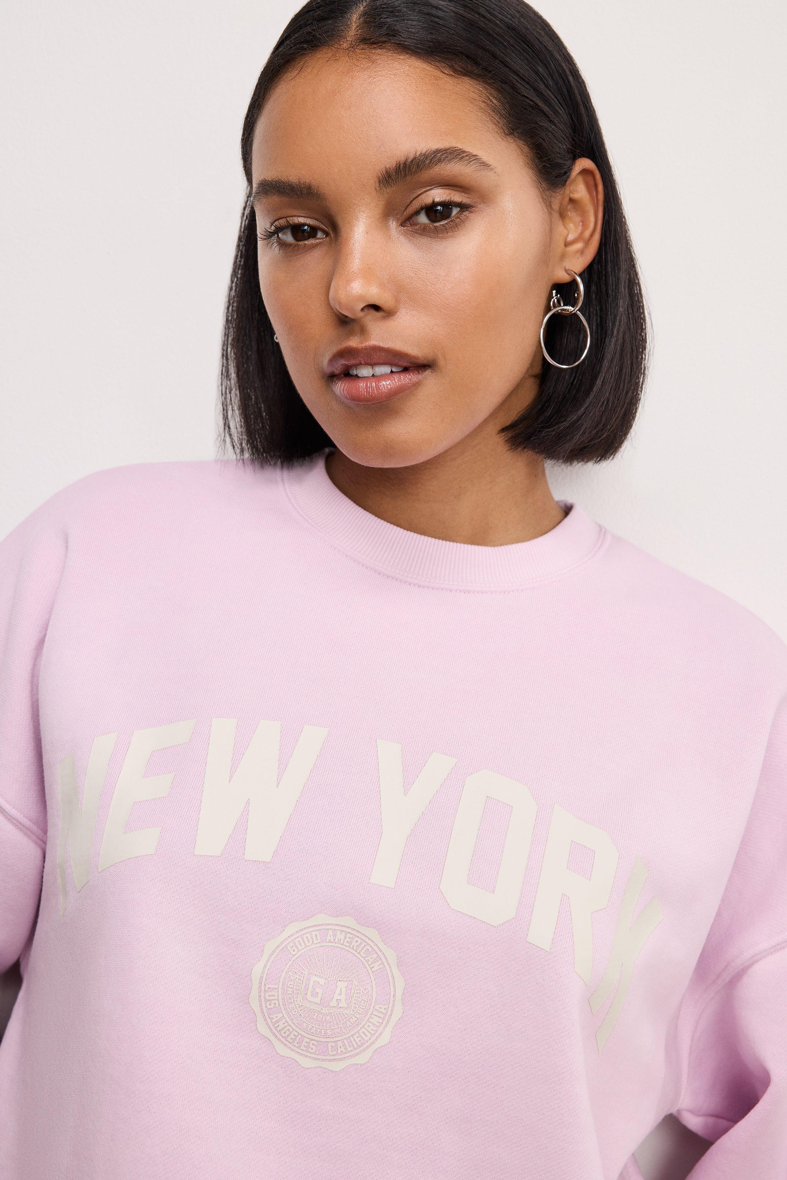 NEW YORK GRAPHIC SWEATSHIRT | WASHED COTTON CANDY PINK001 Product Image