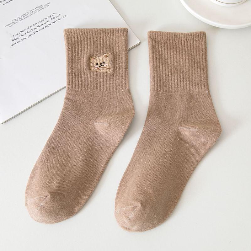 Set of 3: Bear Embroidered Socks Product Image