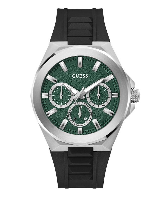 Guess Mens Multi-Function Black Silicone Watch 46mm - Black Product Image