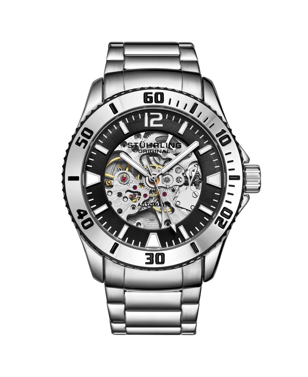 Stuhrling Mens Silver Tone Stainless Steel Bracelet Watch 44mm Product Image