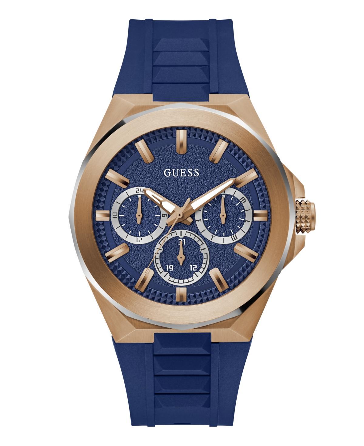 Guess Mens Multi-Function Blue Silicone Watch 46mm Product Image