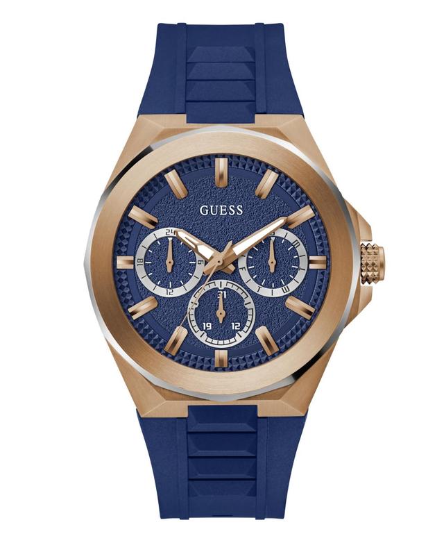 Guess Mens Multi-Function Blue Silicone Watch 46mm Product Image