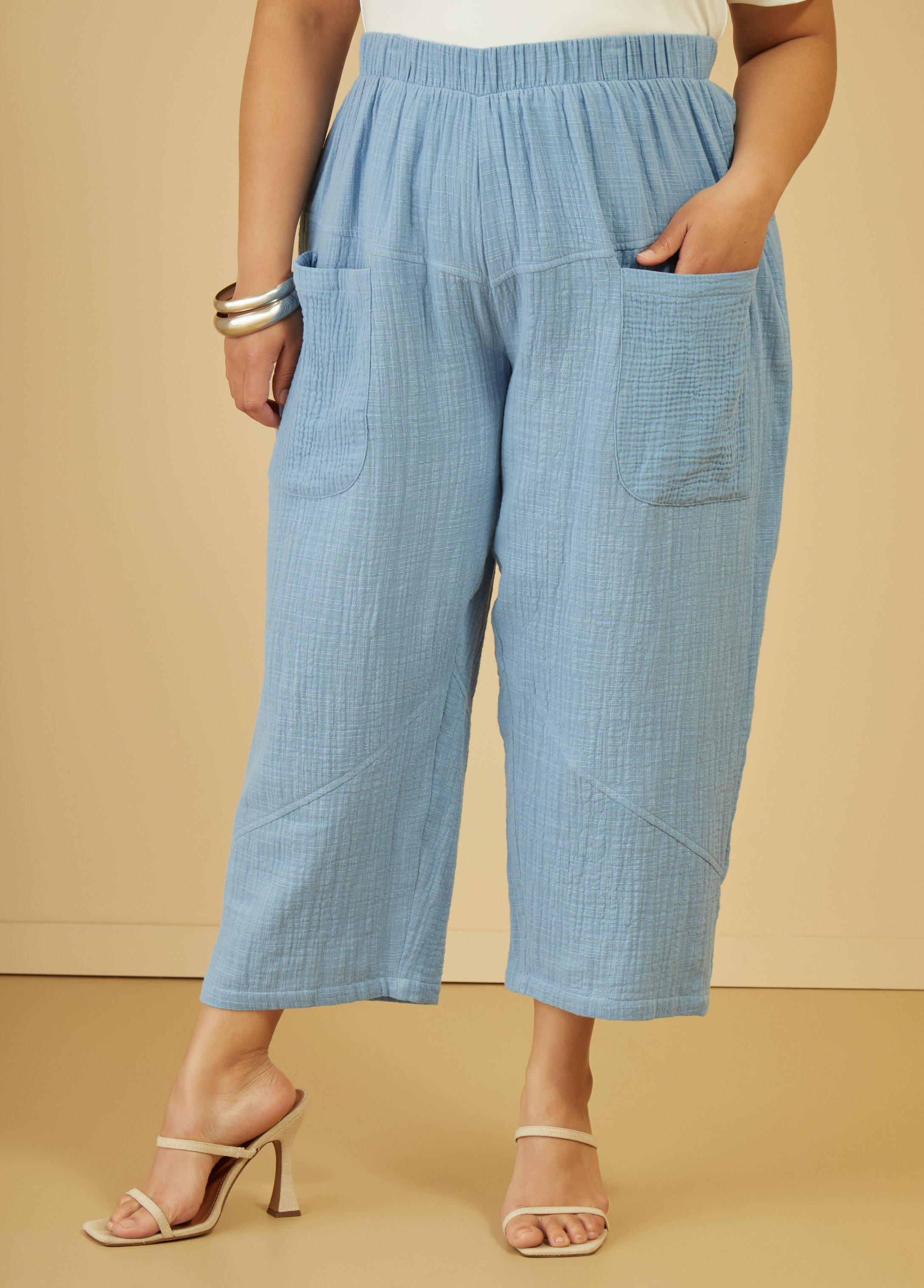 Cropped Cotton Gauze Pants Product Image