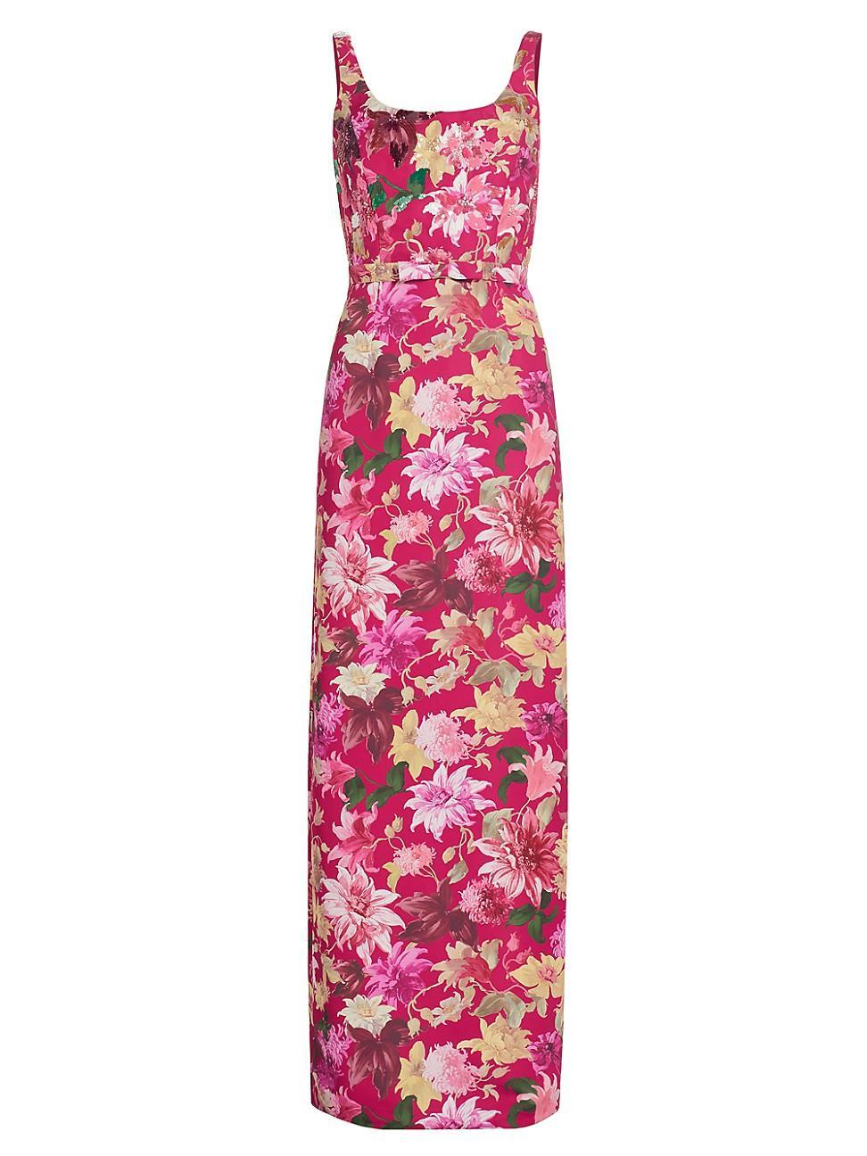 Lana Sleeveless Floral-Print Column Gown Product Image