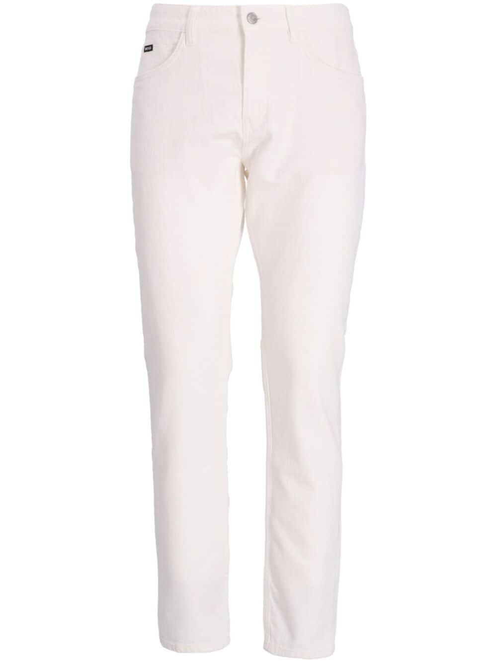 Straight-leg Cotton Trousers In White Product Image