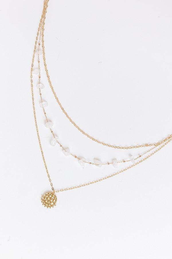 Boho Brunch Layered Necklace in White Product Image