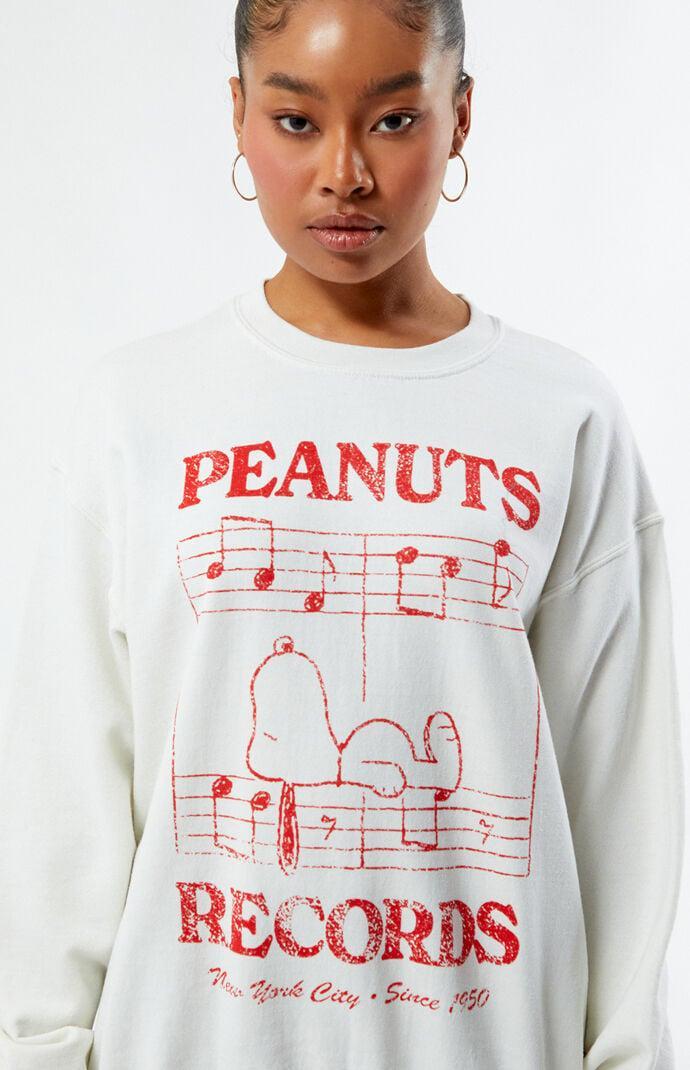 Peanuts Women's Records NYC Notes Crew Neck Sweatshirt Product Image