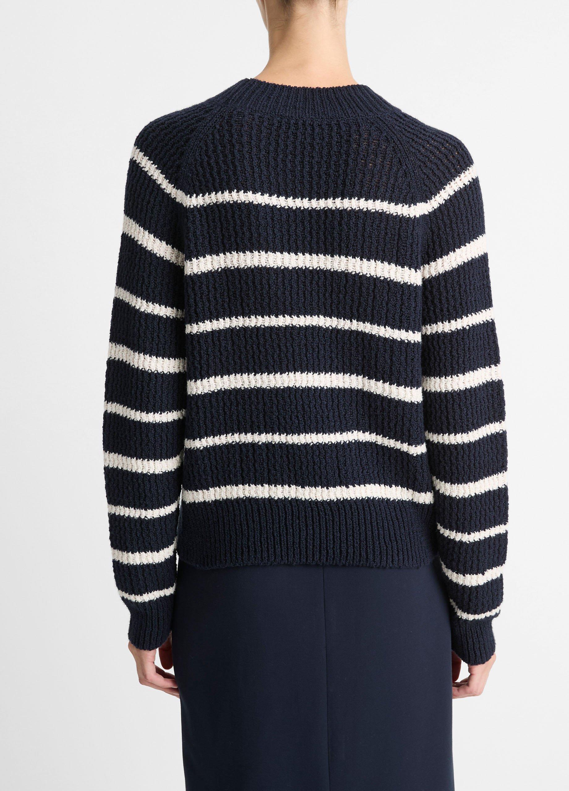 Ribbed Stripe Cotton-Blend Pullover Product Image