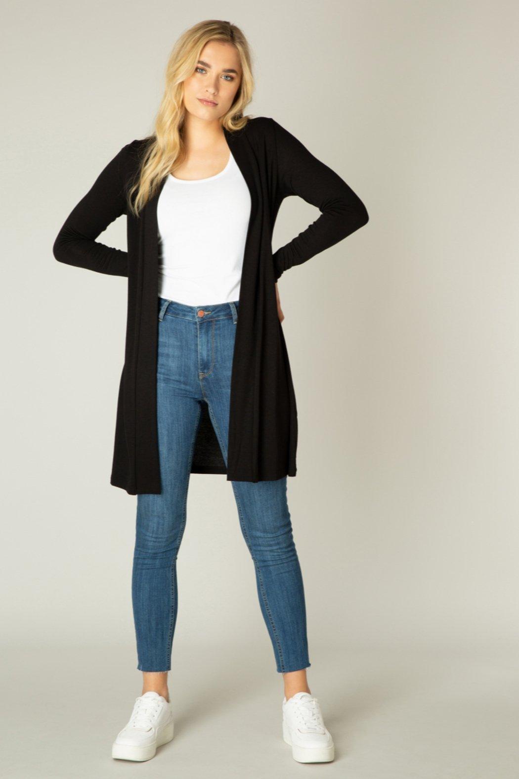 Long open front cardigan Female Product Image