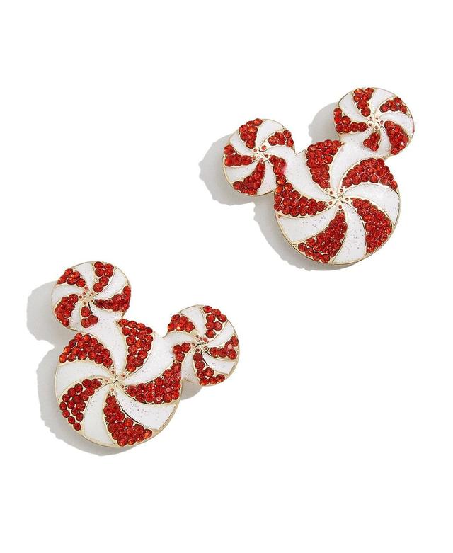 Womens Baublebar Mickey Mouse Candy Cane Statement Earrings Product Image