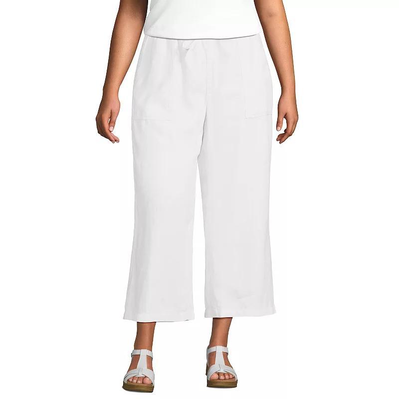 Plus Size Lands End High-Rise Wide Leg Crop Pants, Womens product image