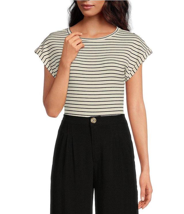 Every Short Sleeve Knit Striped Bodysuit Product Image