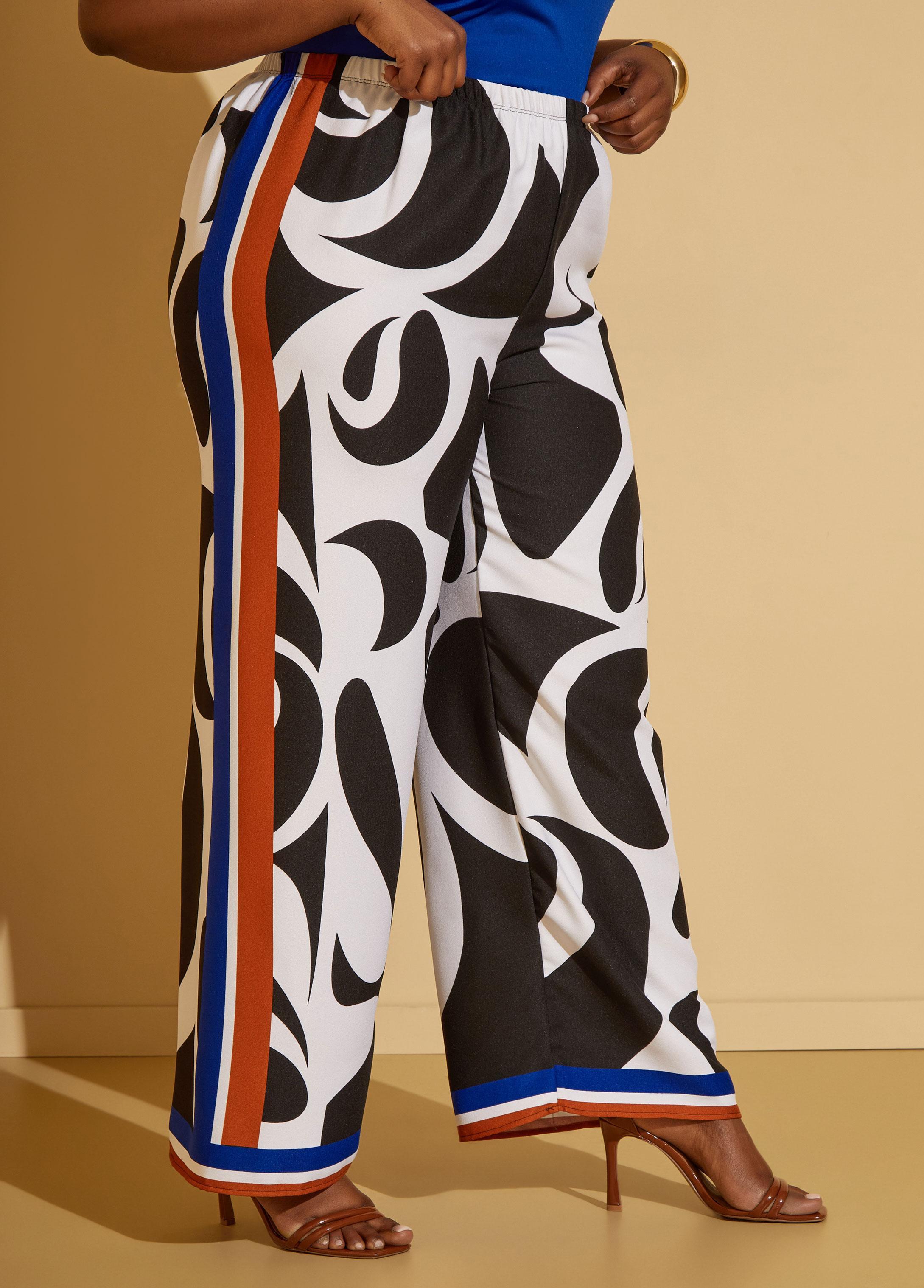 Printed Wide Leg Pants Product Image