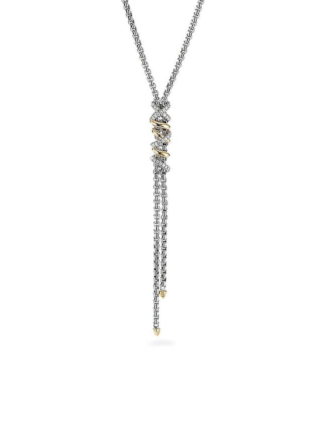 David Yurman Sterling Silver & 18K Yellow Gold Helena Y Necklace with Diamonds, 18 Product Image