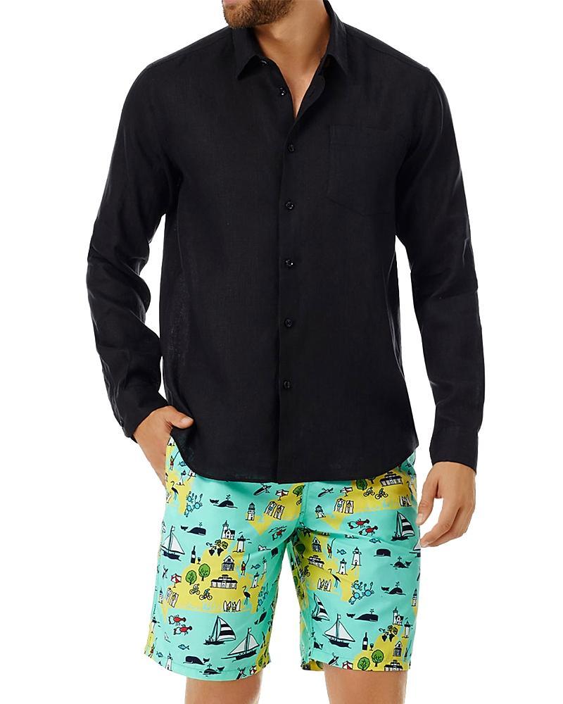 Vilebrequin Linen Long Sleeve Button Up Men's Swimwear Product Image