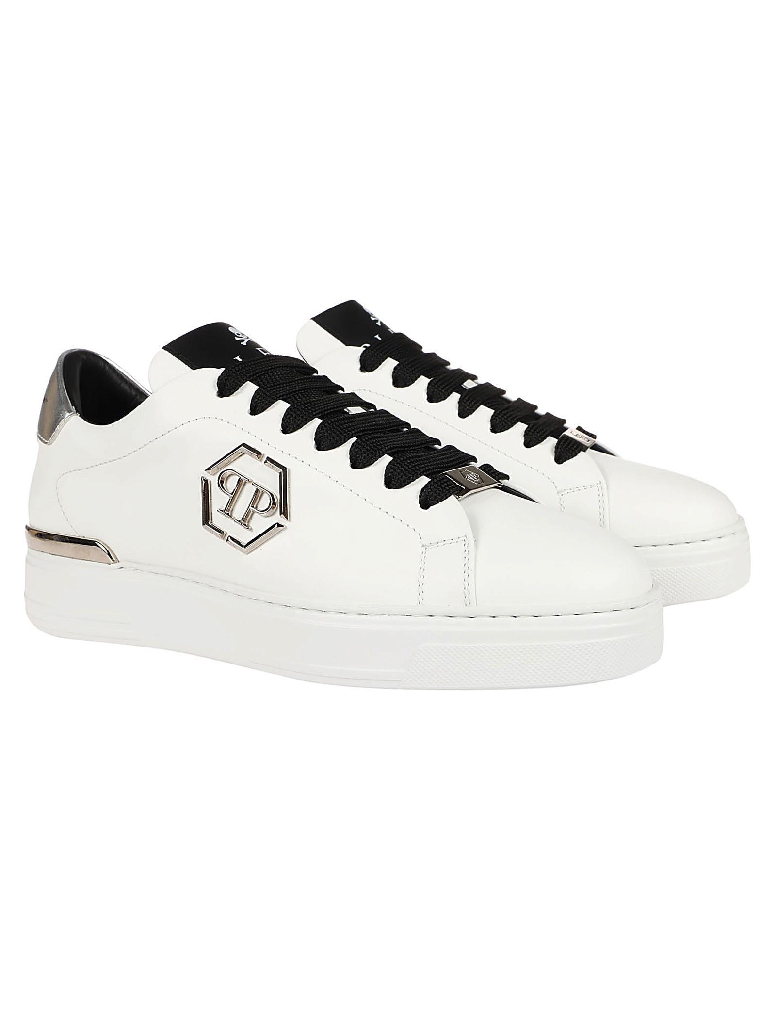 PHILIPP PLEIN Leather Sneakers In Black   Product Image