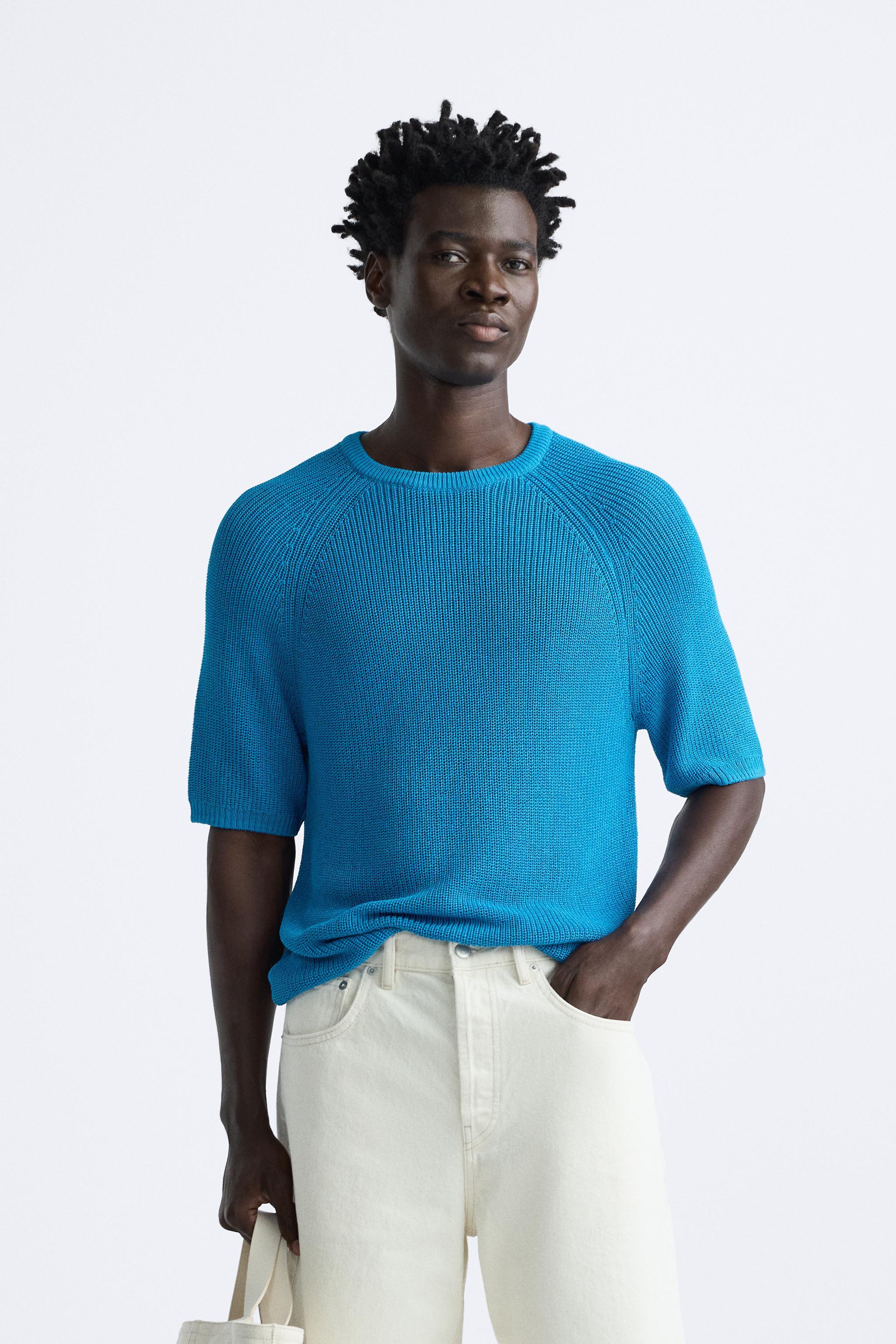 CROPPED FIT KNIT T-SHIRT Product Image