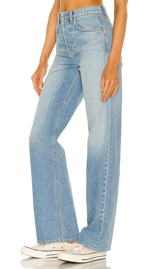 GRLFRND Brooklyn High Rise Straight in Miracle Mile - Blue. Size 27 (also in 23, 24, 25, 26, 28, 29, 30, 31, 32). Product Image