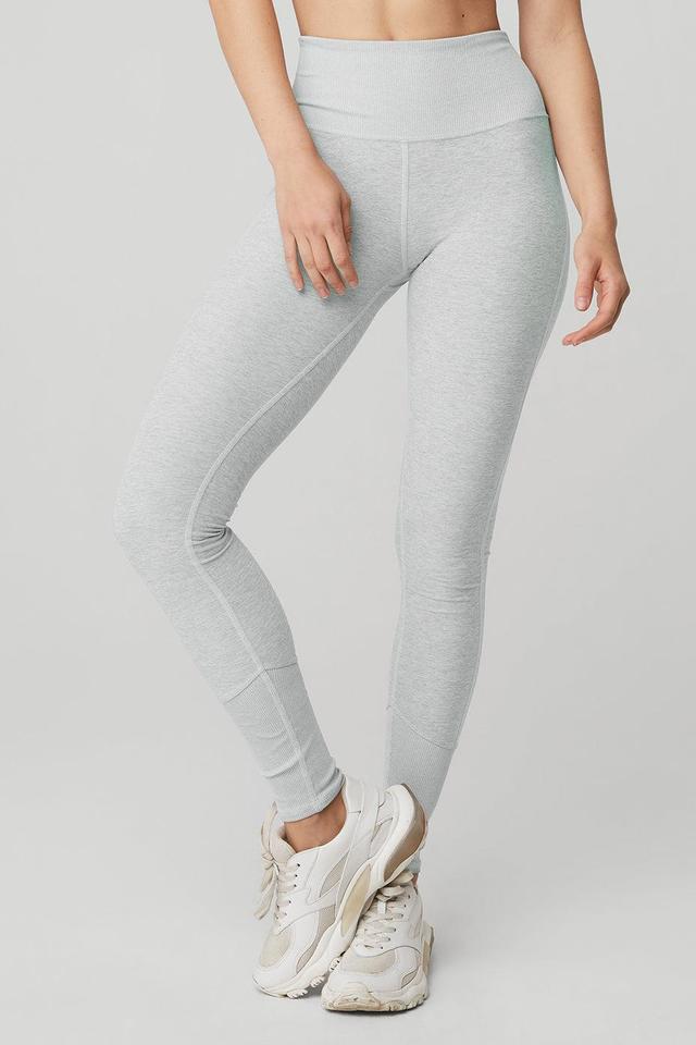 High-Waist Alosoft Lounge Legging - Athletic Heather Grey Female Product Image