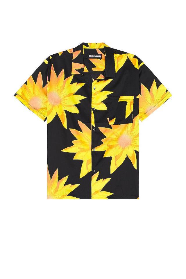 DOUBLE RAINBOUU Short Sleeve Hawaiian Shirt in Black Product Image