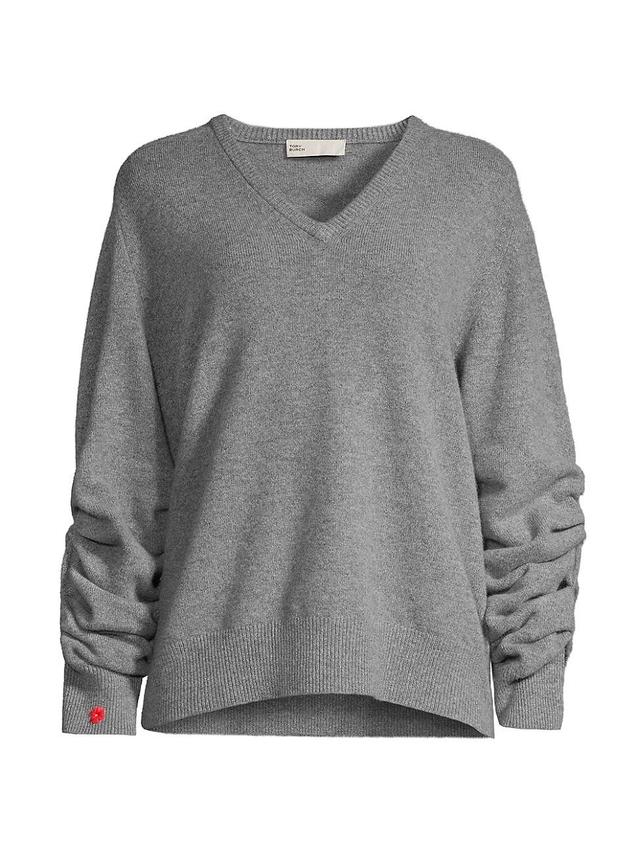 Womens V-Neck Stretch Wool Sweater Product Image