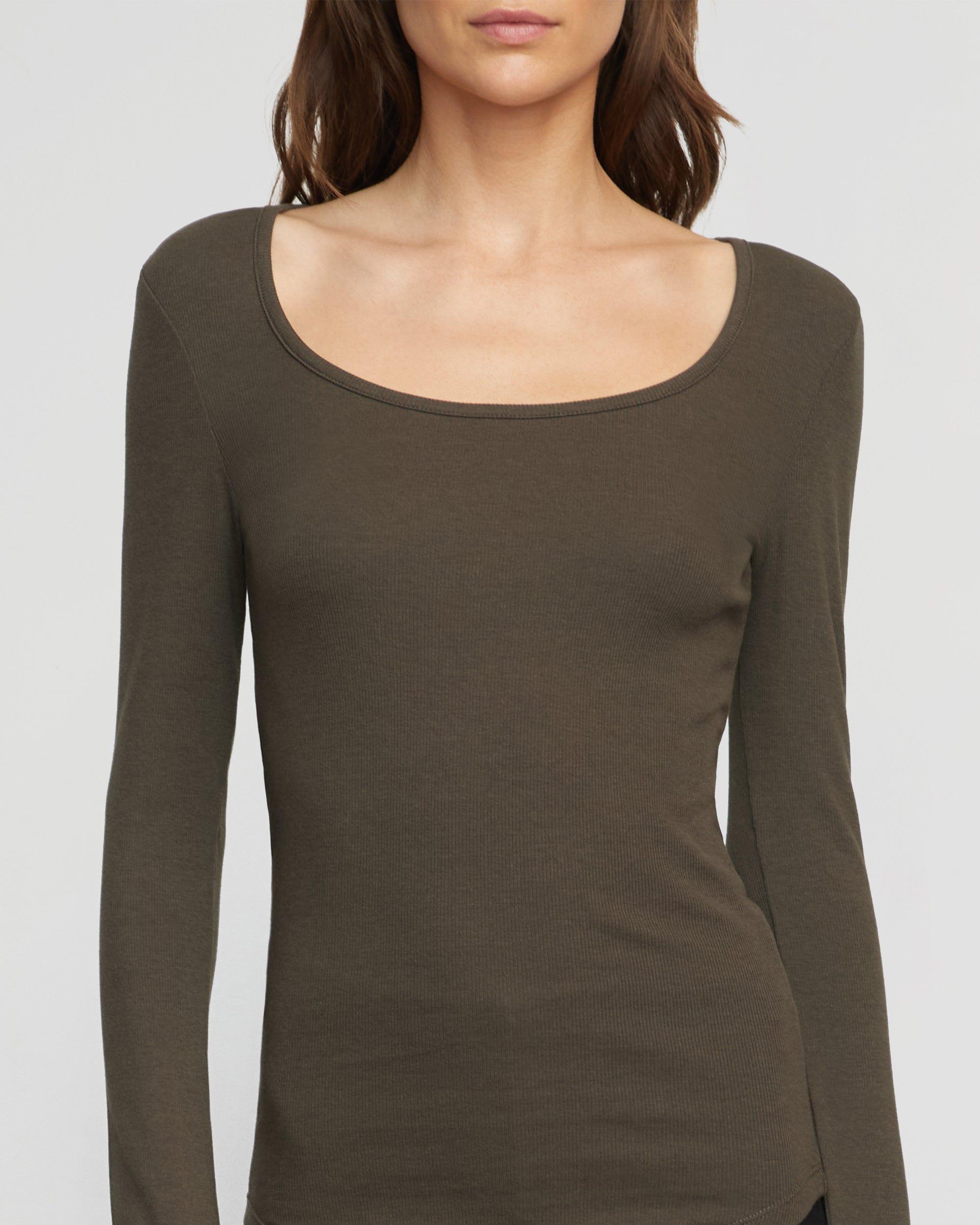 Rosa Ribbed Scoop-Neck Tee Product Image