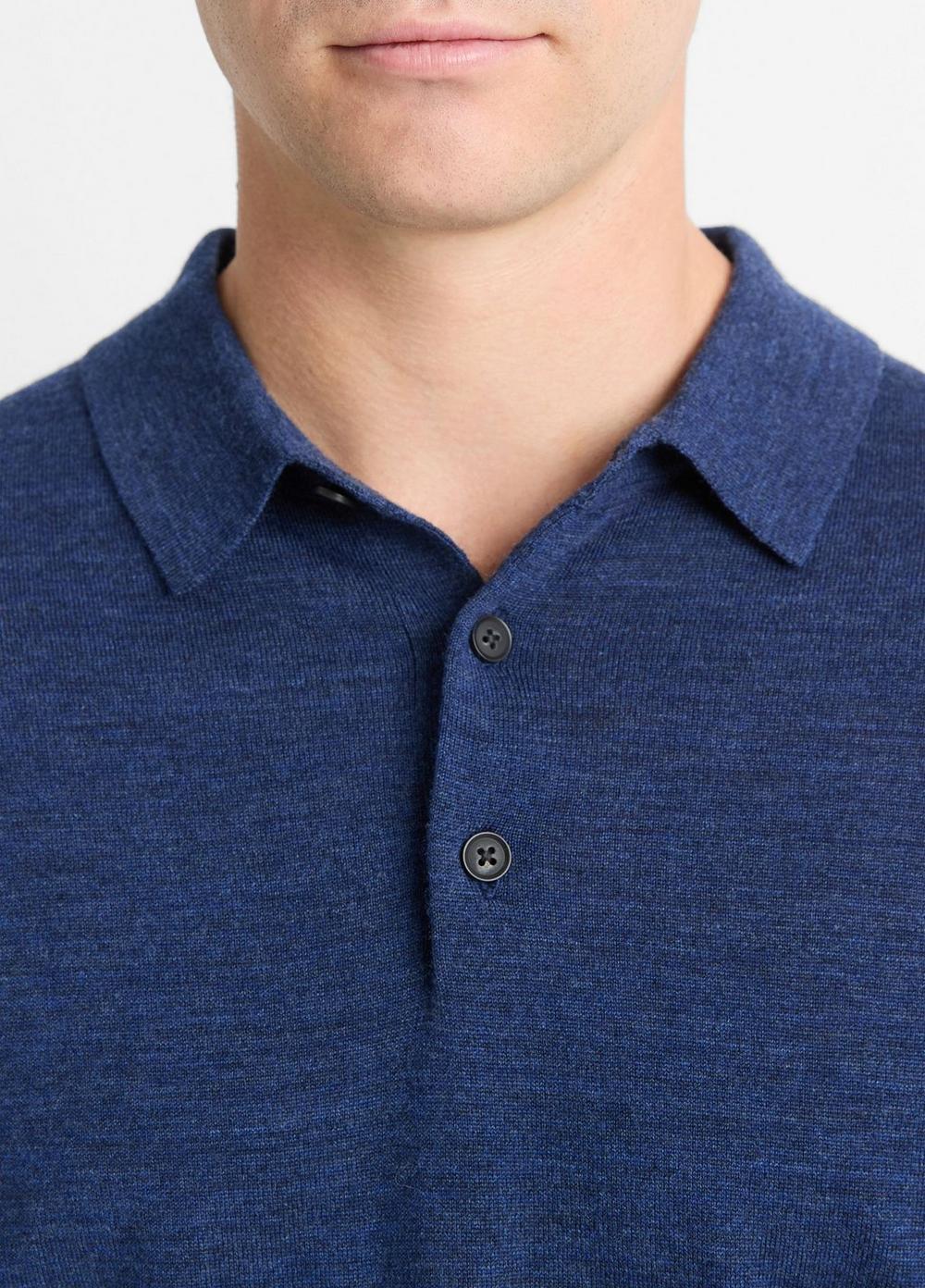 Wool Long-Sleeve Polo Sweater Product Image