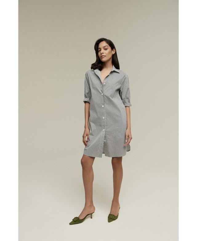 Isaac Mizrahi Womens Short Sleeve Shirtdress Product Image