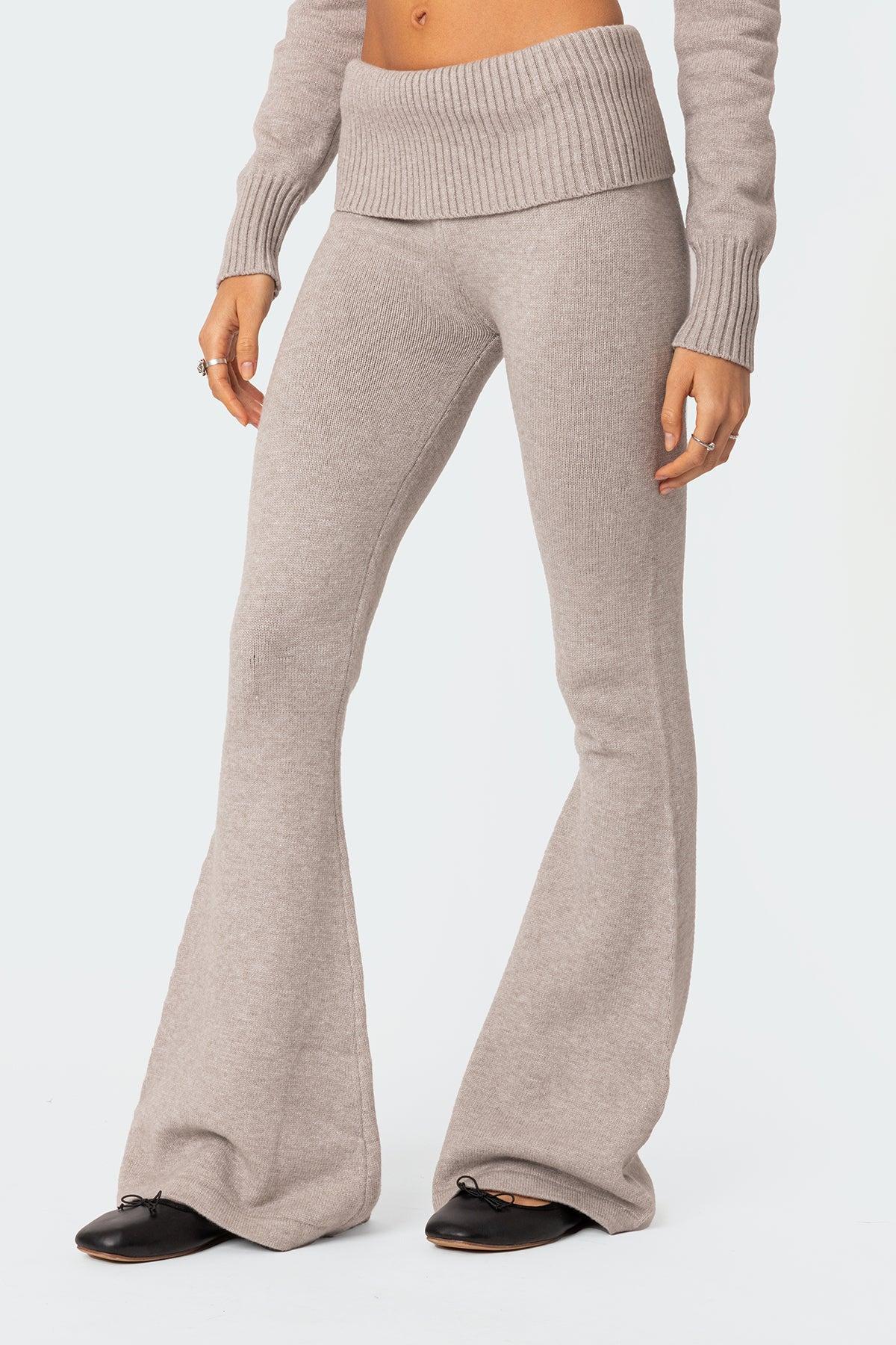 Desiree Knitted Low Rise Fold Over Pants Product Image