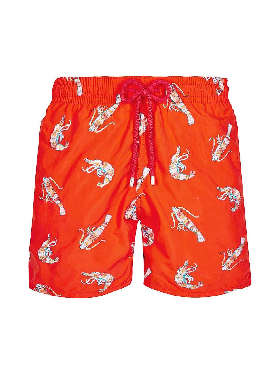 Mens Crevet Crustacean-Embroidered Swim Trunks Product Image