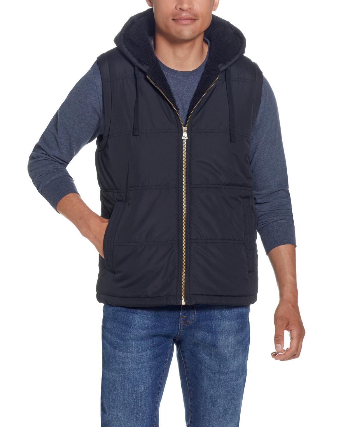 Weatherproof Vintage Mens Sherpa Lined Hooded Puffer Vest - Dark Sapphire Product Image