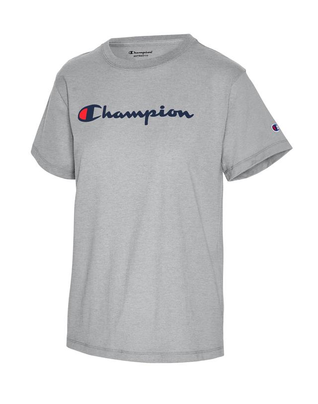 Womens Champion Classic Graphic Tee Dark Grey Product Image