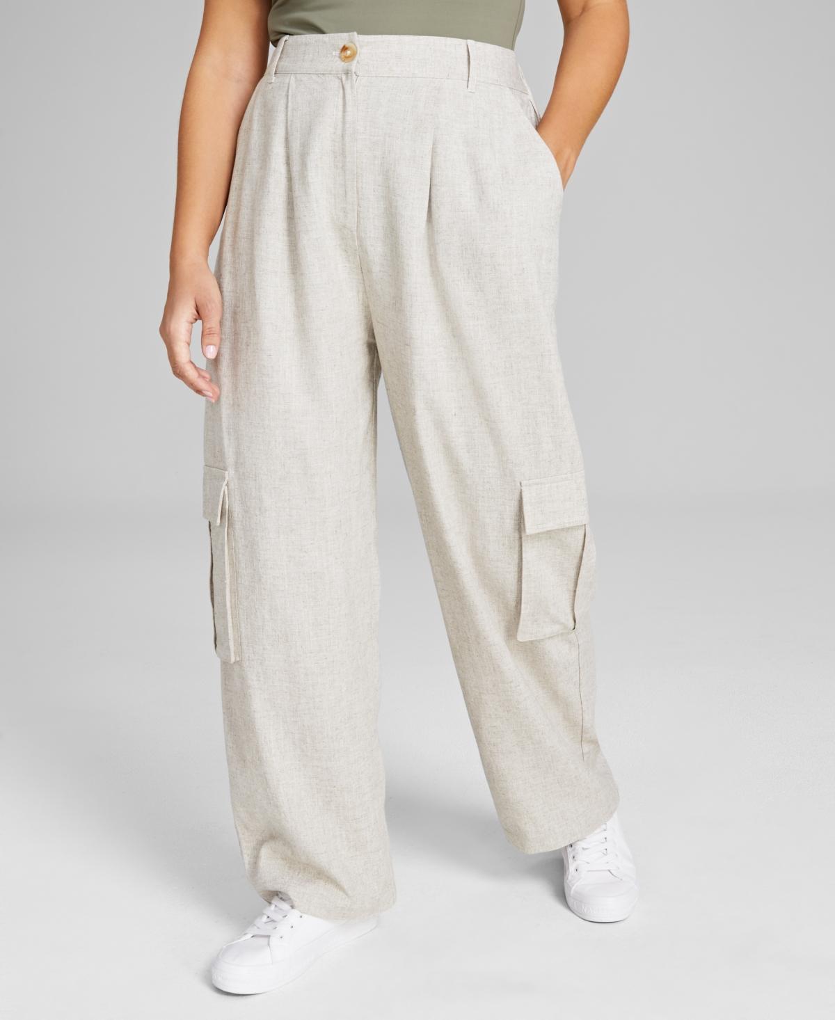 And Now This Womens High-Rise Linen Blend Cargo Pants, Created for Macys Product Image