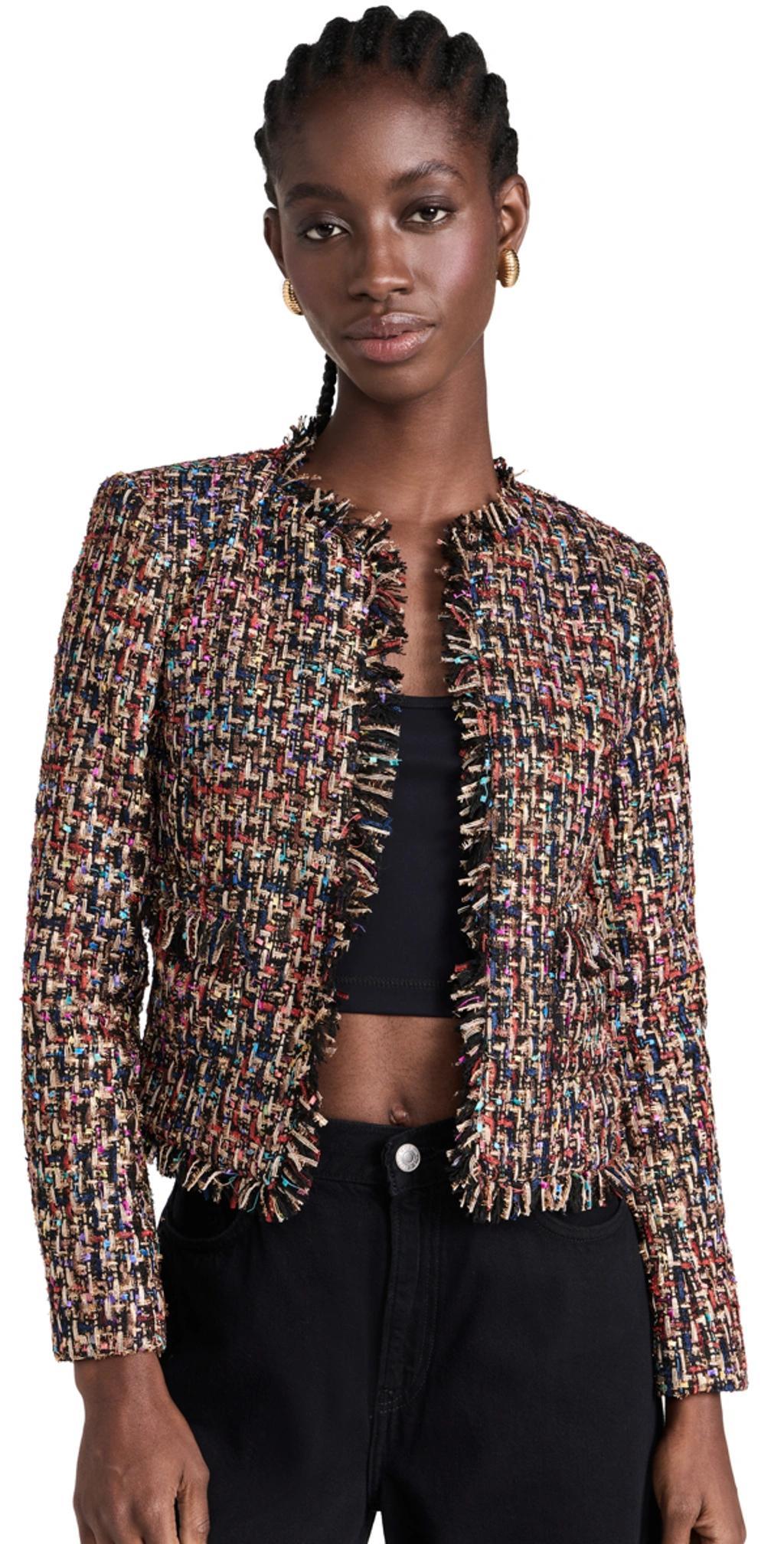 Angelina Tweed Blazer In Denim Product Image