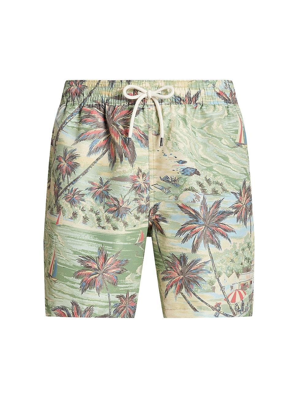 Mens Tropical Mesh-Lined Swim Shorts Product Image