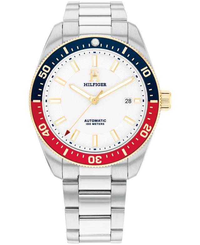 Tommy Hilfiger Mens Automatic Silver-Tone Stainless Steel Bracelet Watch 40mm, Exclusively Ours - Silver Product Image