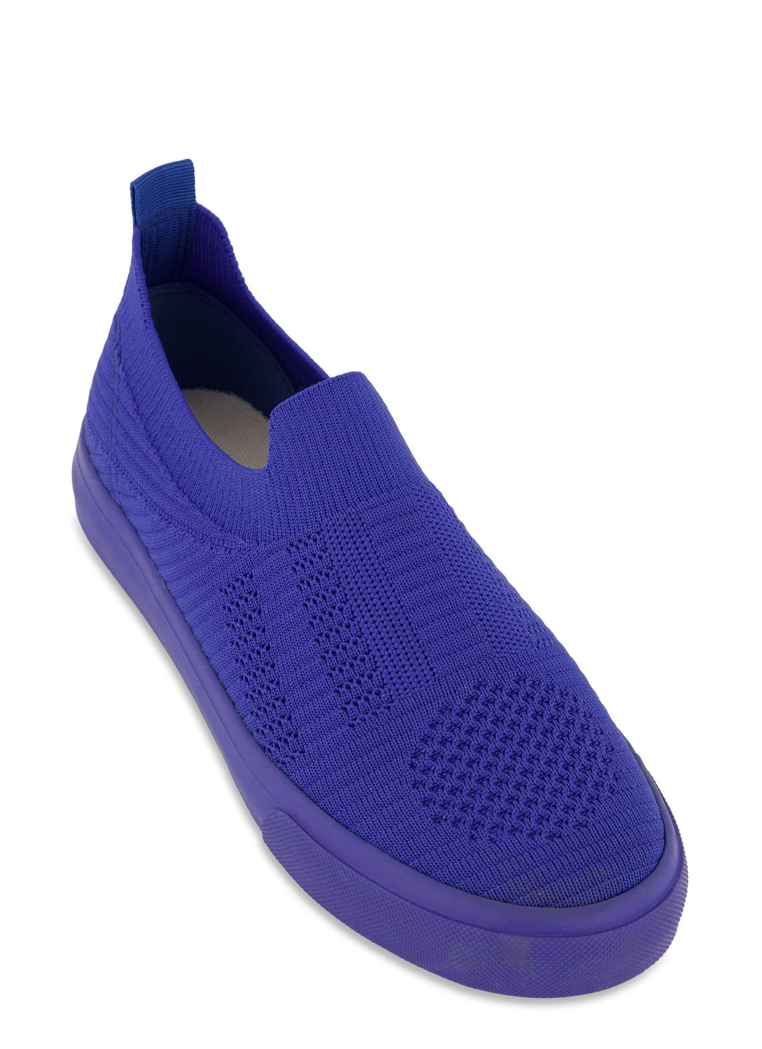 Womens Textured Knit Low Top Slip On Sneakers Product Image