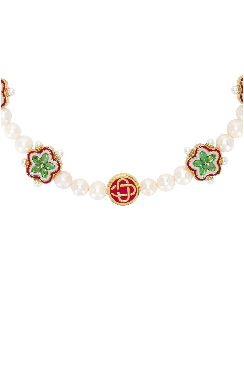 Casablanca Gradient Flower Short Necklace Ivory.. Product Image