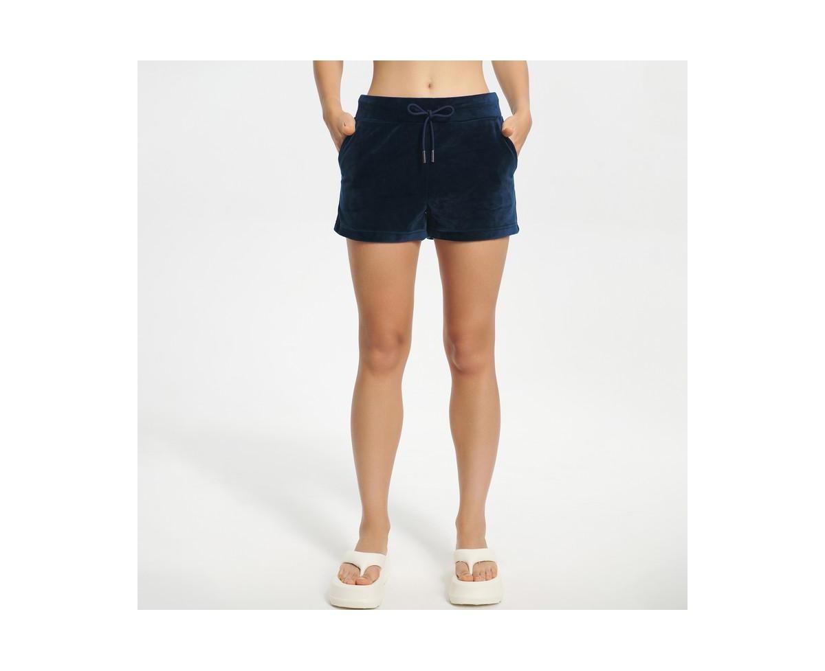 Juicy Couture Velour Juicy Shorts with Back Bling (Regal Blue) Women's Clothing Product Image