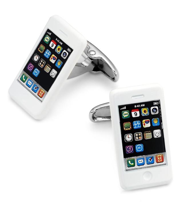 Sutton by Rhona Sutton Mens Silver-Tone iPhone Cufflinks - Silver Product Image