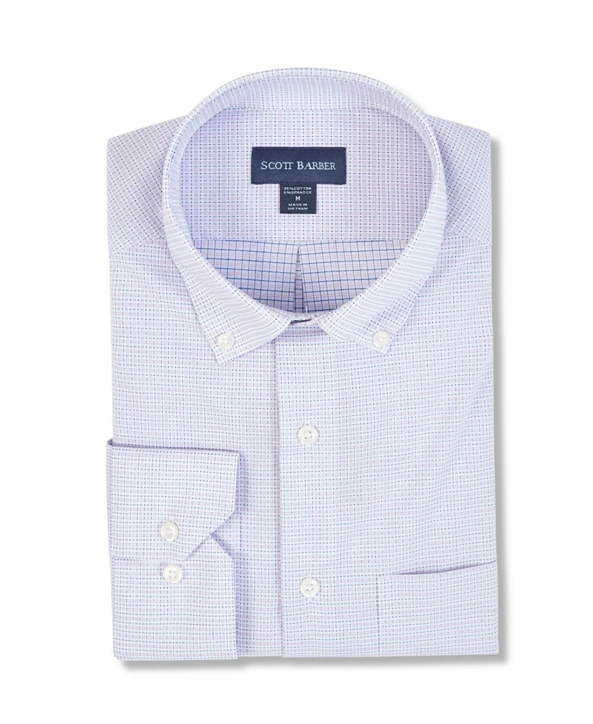 Scott Barber Mens Stretch Lilac Dobby Check Product Image