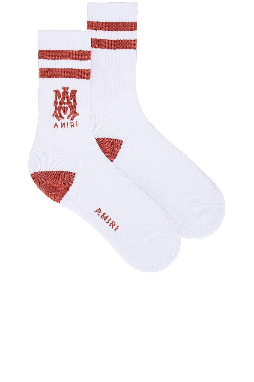 Amiri MA Stripe Sock in White Product Image