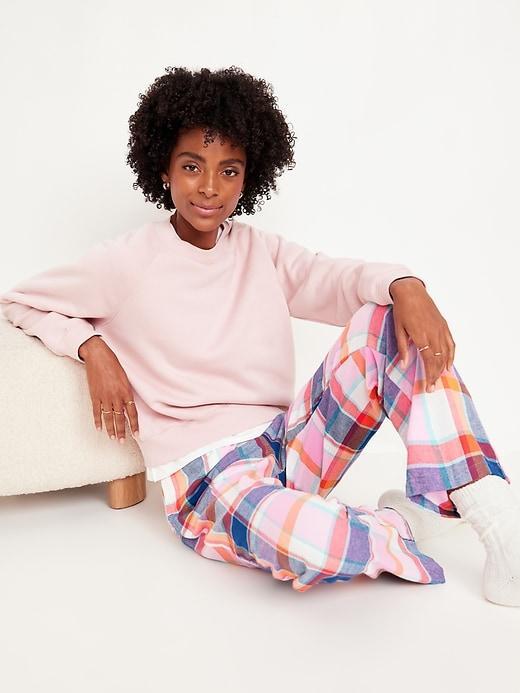 Mid-Rise Flannel Pajama Pants for Women Product Image