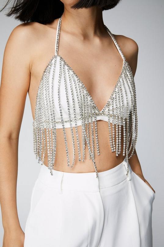 Premium Embellished Fringe Bralette Product Image