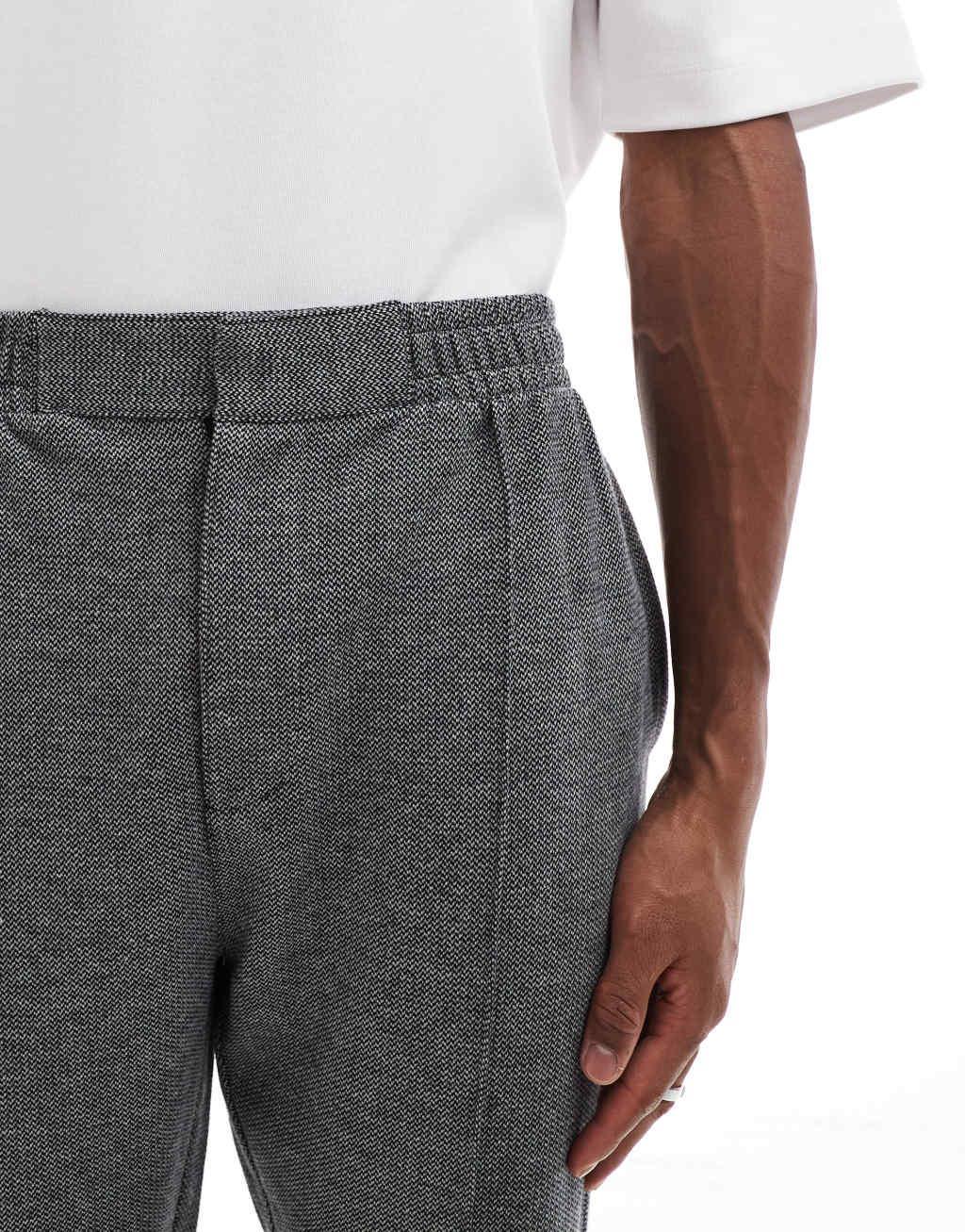 ASOS DESIGN tapered sweatpants in textured gray Product Image